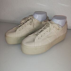 Superga 2790 organic cotton canvas low top flat form 1.5 in sneaker